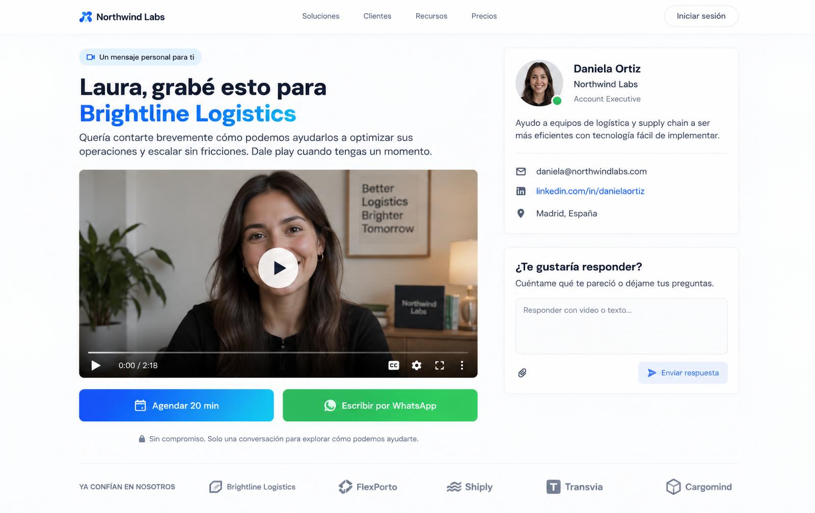 Página de video personalizado